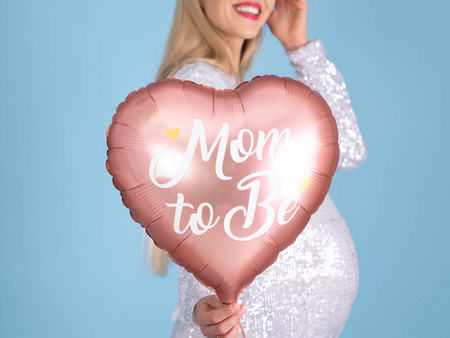 Balon foliowy - Różowe Serce - Mom to Be - 45cm