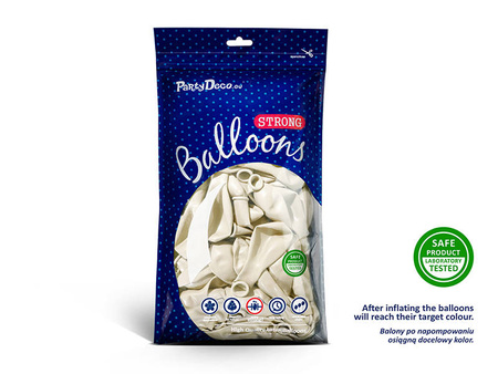Balony Strong 30cm - Metallic Pure White - 25 szt.